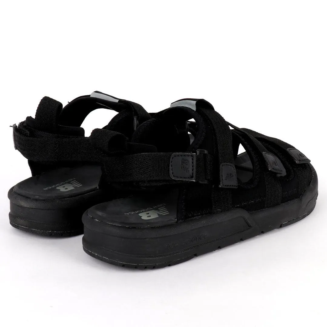 NB Three Straps All Black Sandals