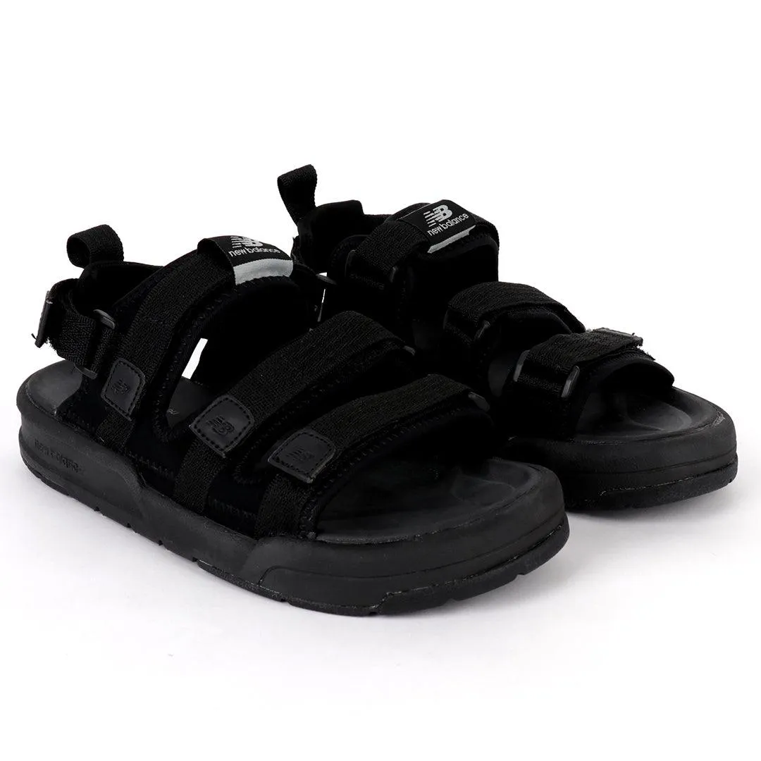 NB Three Straps All Black Sandals