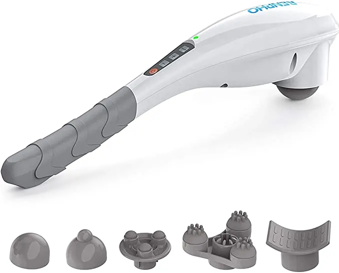 New in damaged box! RENPHO Rechargeable Hand Held Deep Tissue Massager for Muscles, Back, Foot, Neck, Shoulder, Leg, Calf Cordless Electric Percussion Body Massage with Portable Design, White