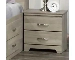New Modern Furniture Engineered Wood 2 Drawer Nightstand in Continental Coast! Retails $228 