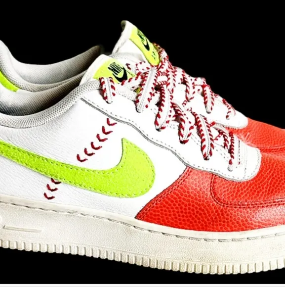 Nike Air Force 1 Kids Shoes - Orange and White