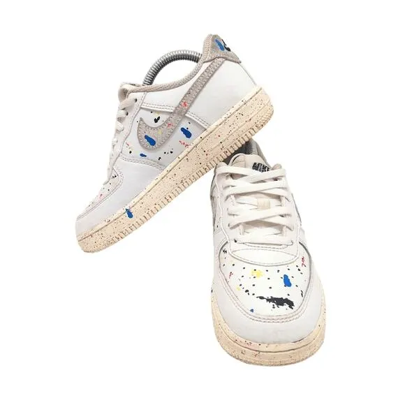Nike Air Force 1 LV8 3 Paint Splatter-White Sail Shoes Kid's Size 1.5