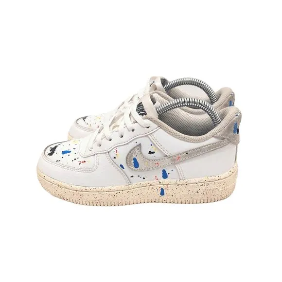 Nike Air Force 1 LV8 3 Paint Splatter-White Sail Shoes Kid's Size 1.5