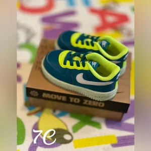 Nike Kids Shoes - Blue and Green Air Force 1 Crater