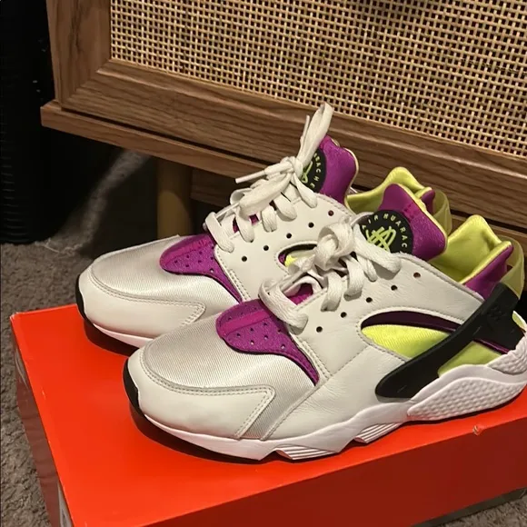 Nike Kids Shoes - White, Purple, and Lime