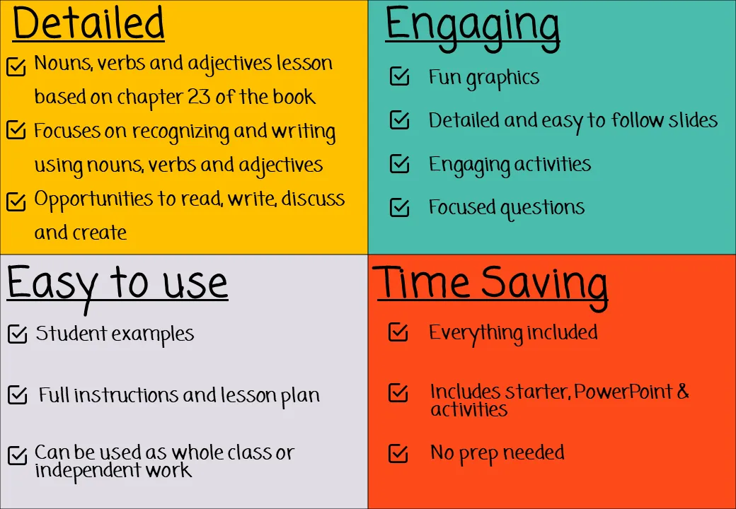 Nouns, Verbs and Adjectives Complete Lesson Awful Auntie