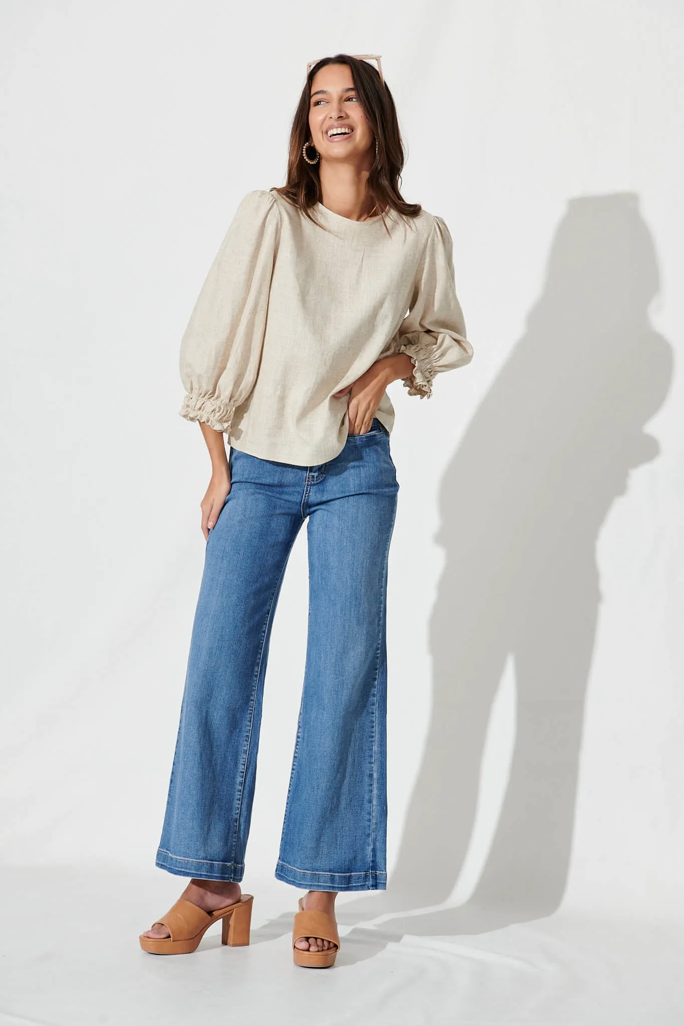 Oatmeal Cotton Linen Top