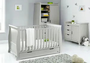 Obaby Stamford Classic Sleigh 3 Piece Room Set - Warm Grey