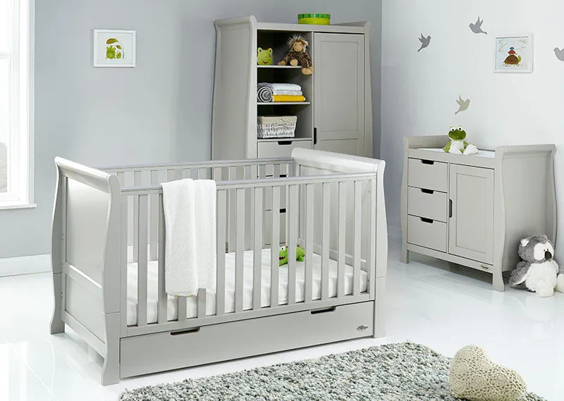 Obaby Stamford Classic Sleigh 3 Piece Room Set - Warm Grey