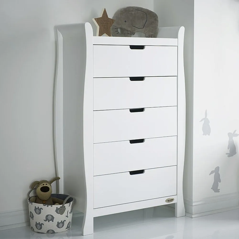 Obaby Stamford Classic Sleigh 5 Piece Room Set - White