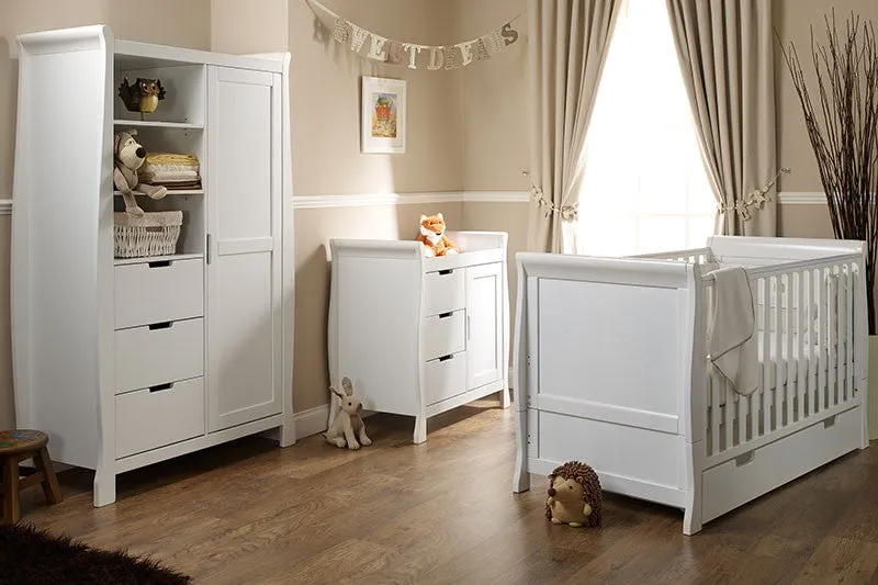 Obaby Stamford Classic Sleigh 5 Piece Room Set - White