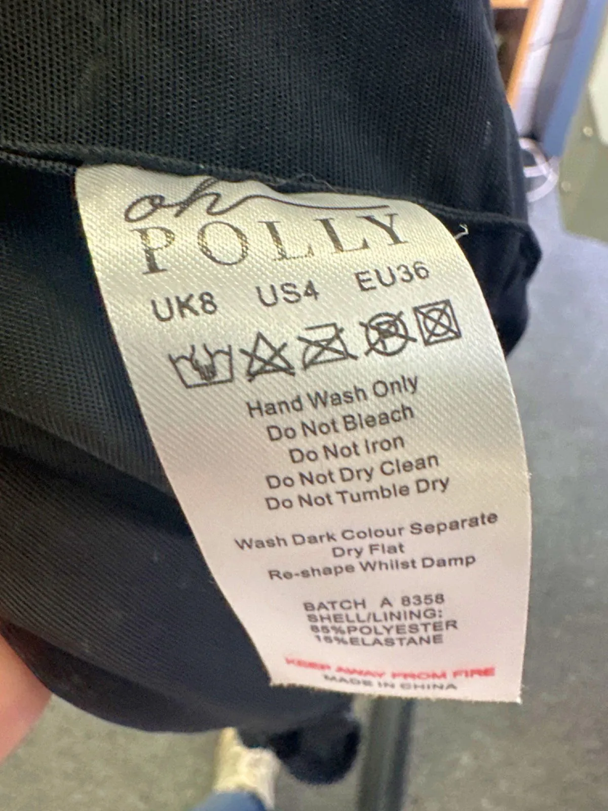 Oh Polly Black Mesh Bodycon Dress UK 8