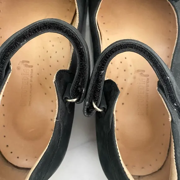 Ortopedia All Leather Bow Stitched Black Mary Janes