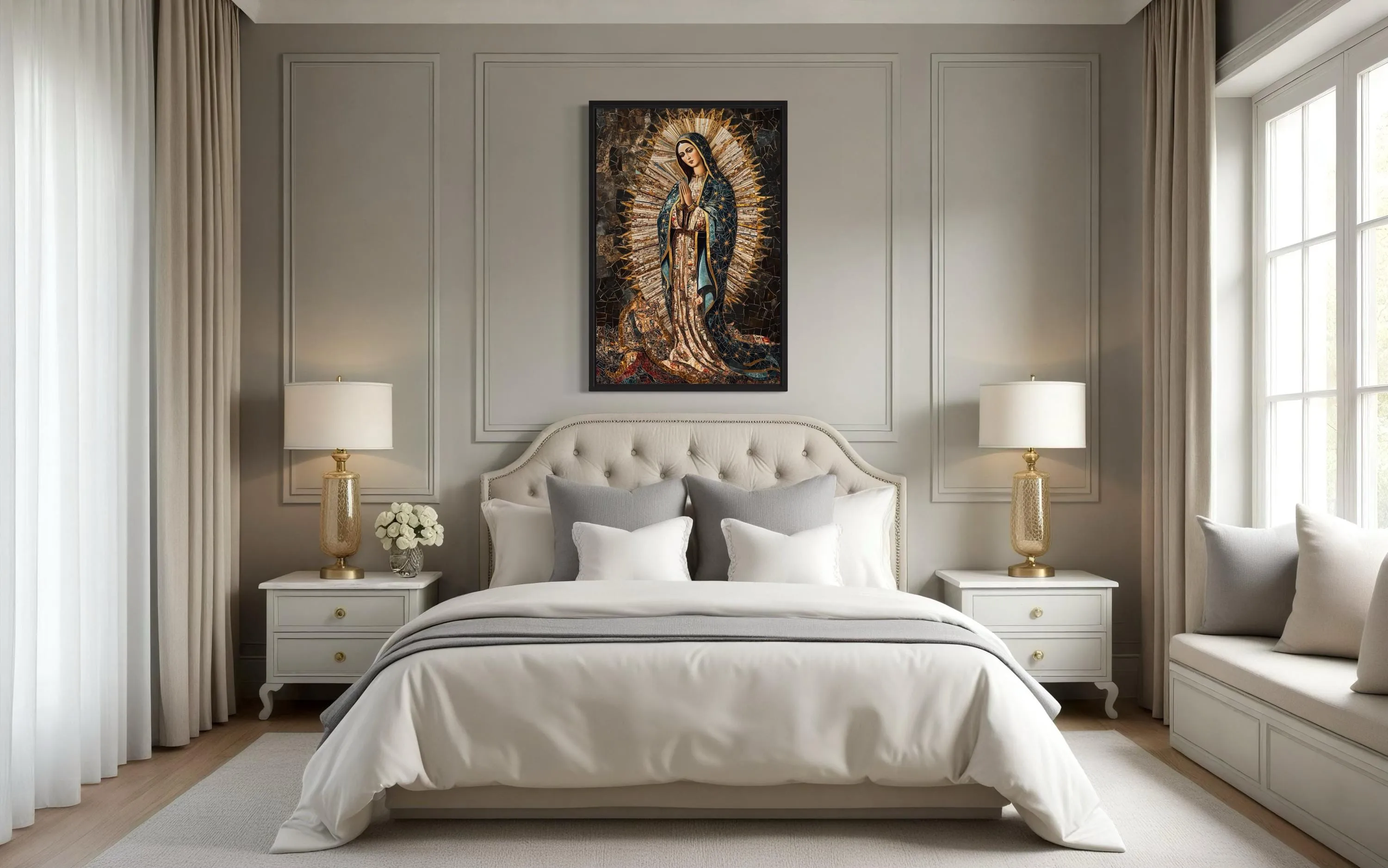 Our Lady of Guadalupe Mosaic Painting Canvas Wall Art