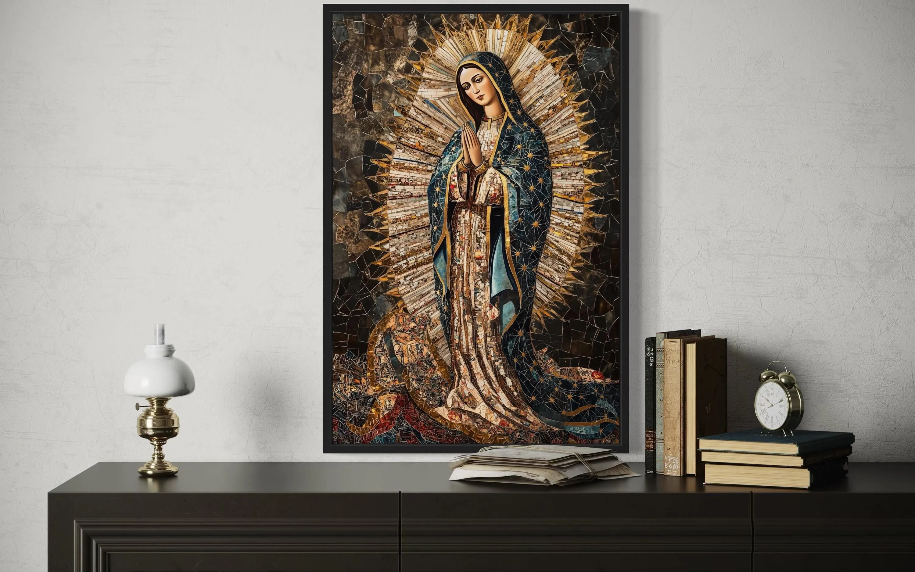 Our Lady of Guadalupe Mosaic Painting Canvas Wall Art