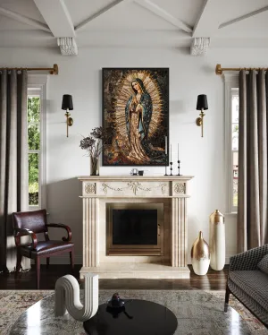 Our Lady of Guadalupe Mosaic Painting Canvas Wall Art