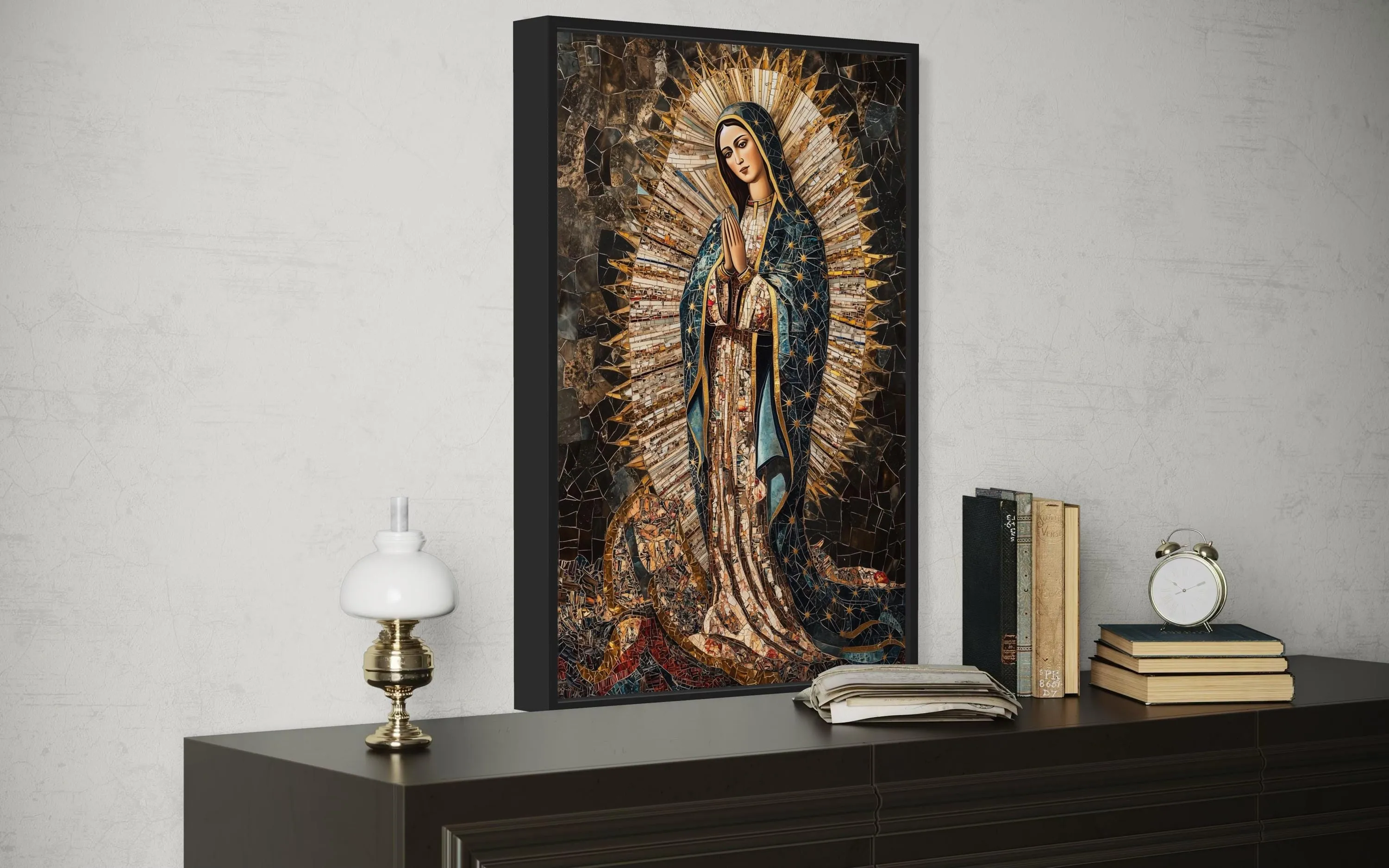 Our Lady of Guadalupe Mosaic Painting Canvas Wall Art