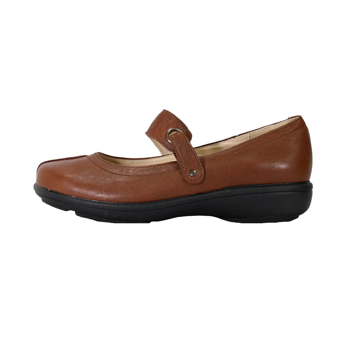 PEERAGE Deena Women's Wide Width Mary Jane Leather Shoes