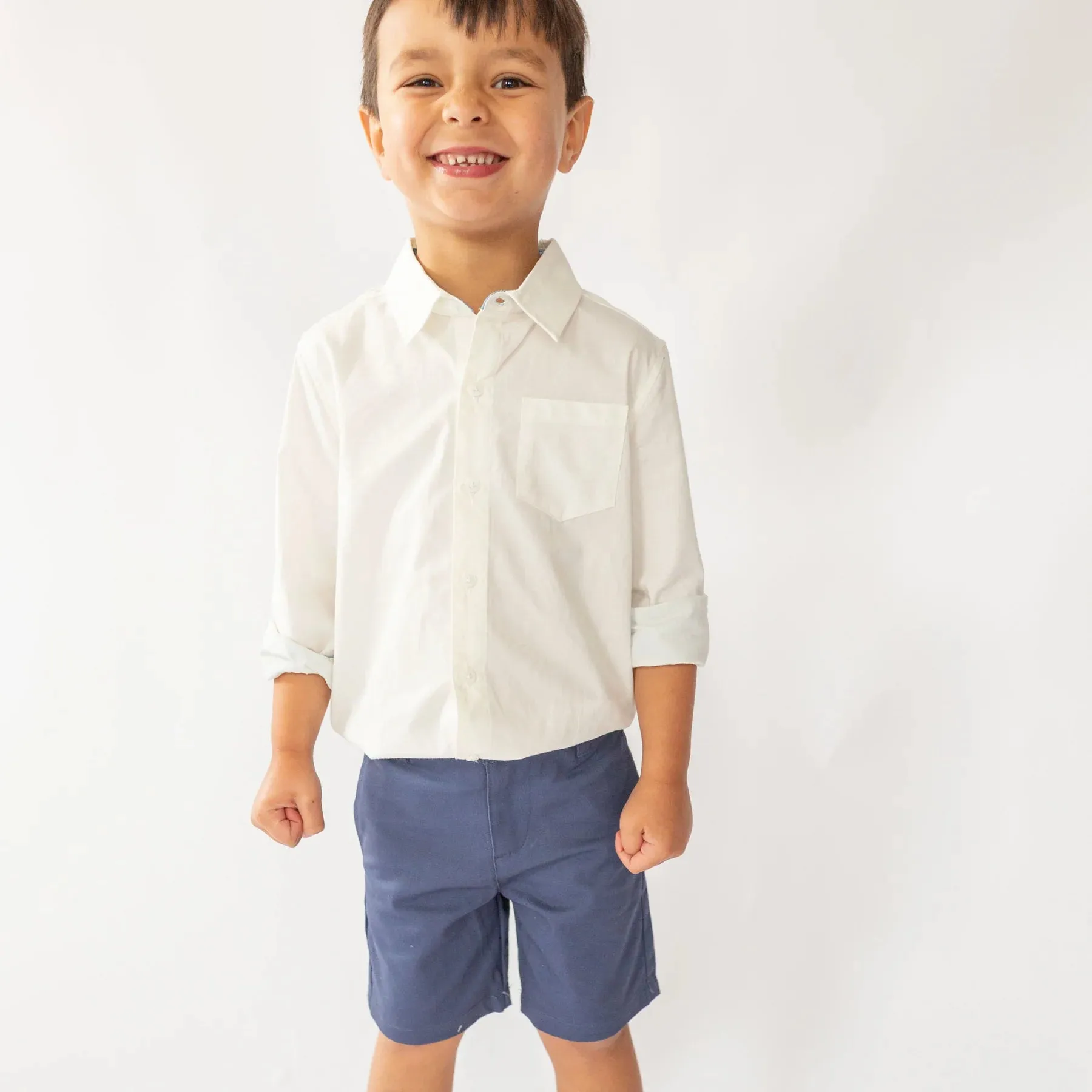 Perry Poplin Buttondown in Angel White