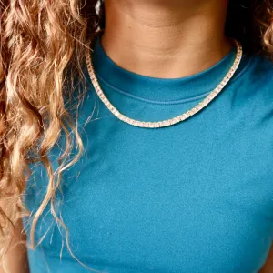 Pink Icy Tennis Necklace