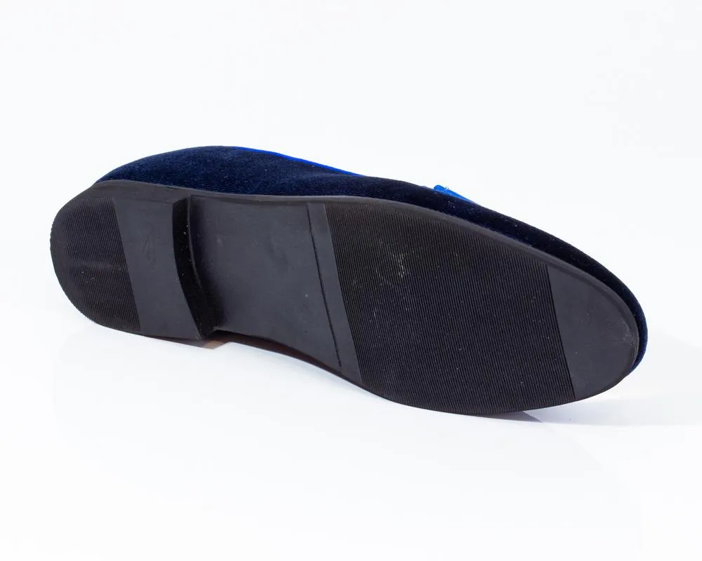 Premium Blue Loafers for men designer slip on casual / dress shoes –