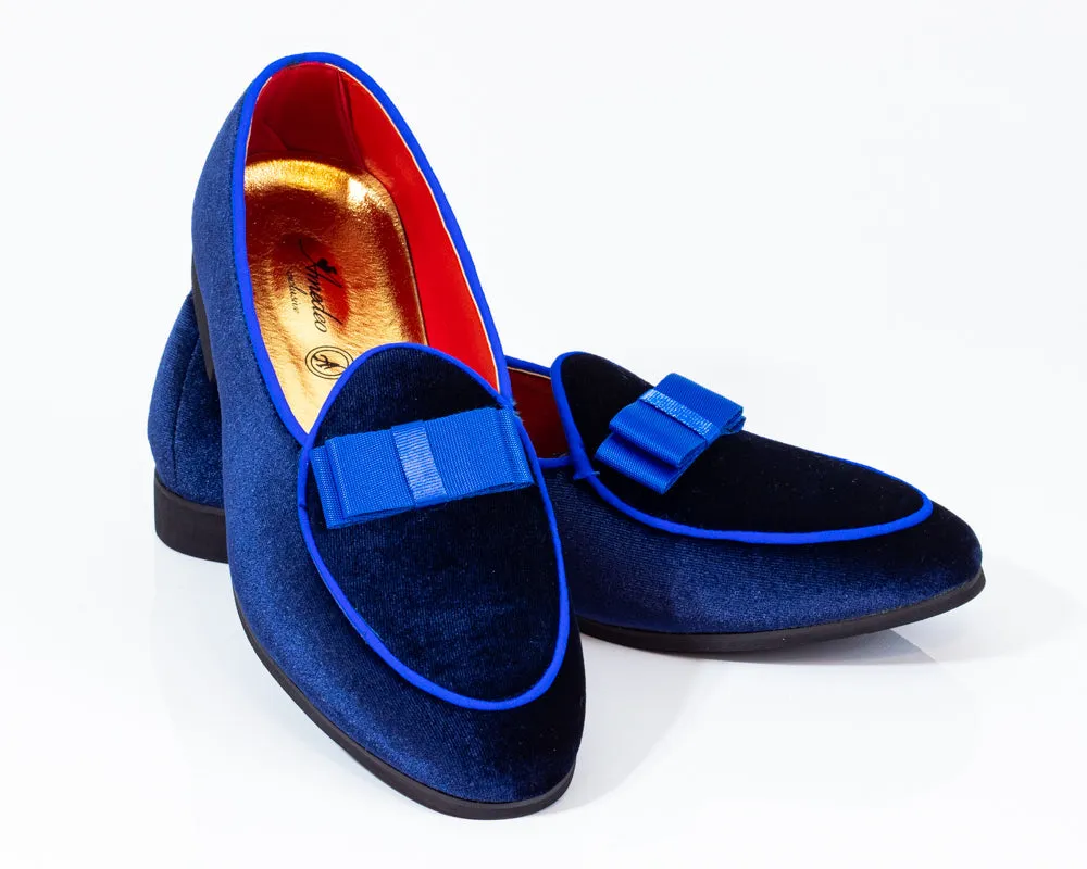 Premium Blue Loafers for men designer slip on casual / dress shoes –