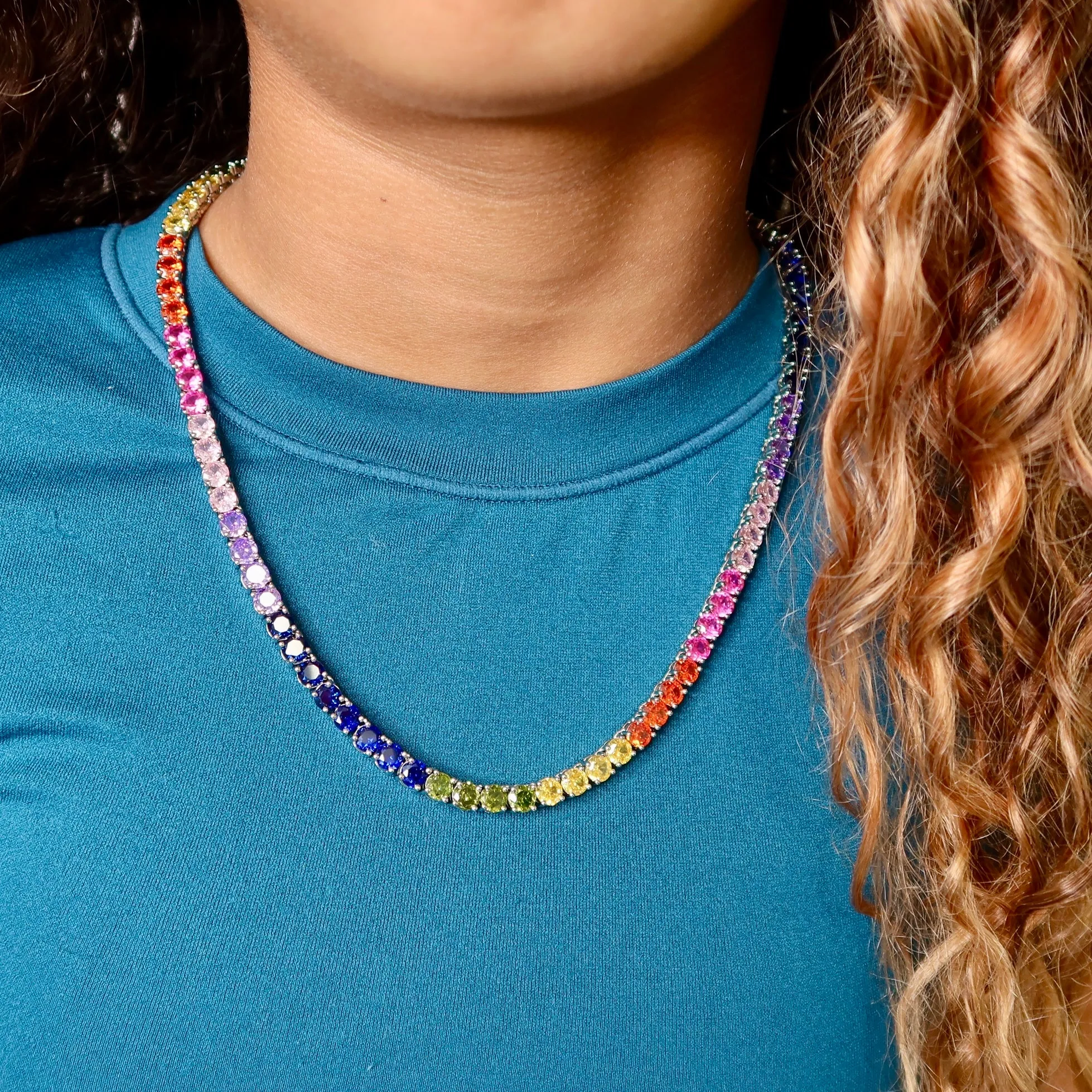Rainbow Tennis Necklace