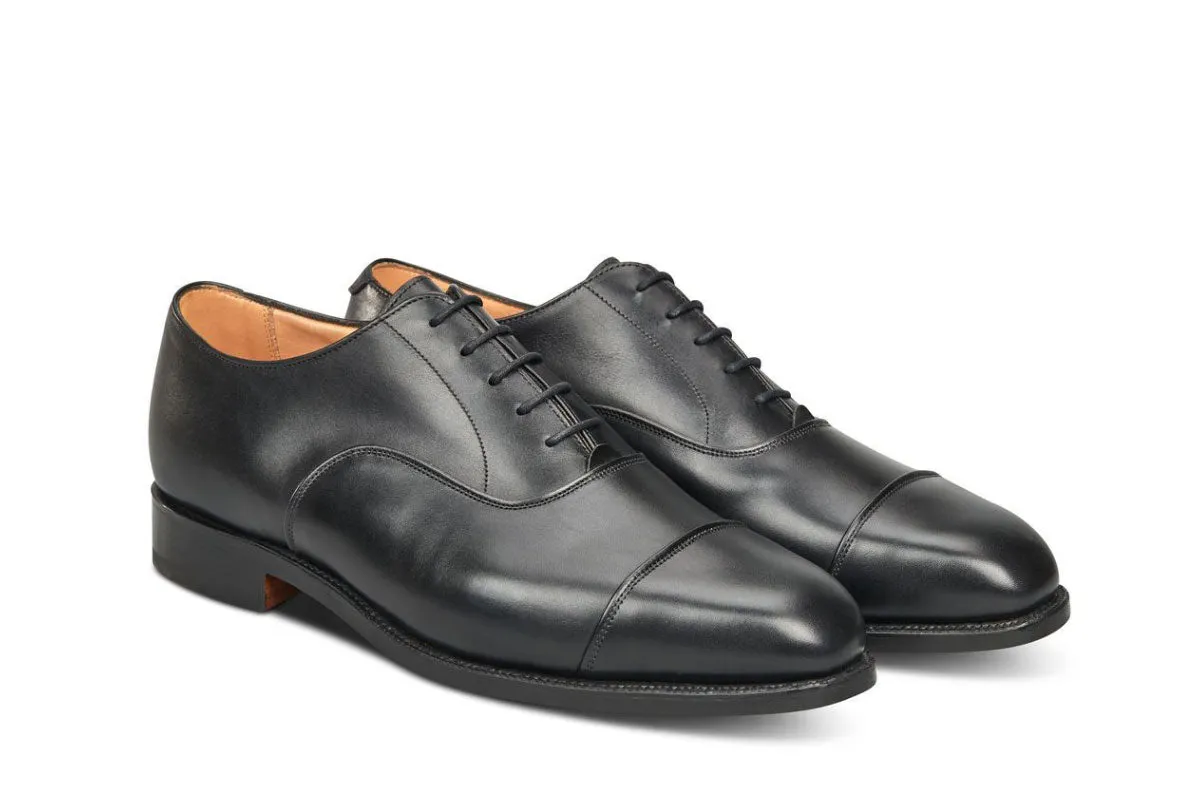 Regent Plain Toecap Oxford Town Shoe in Black Calf
