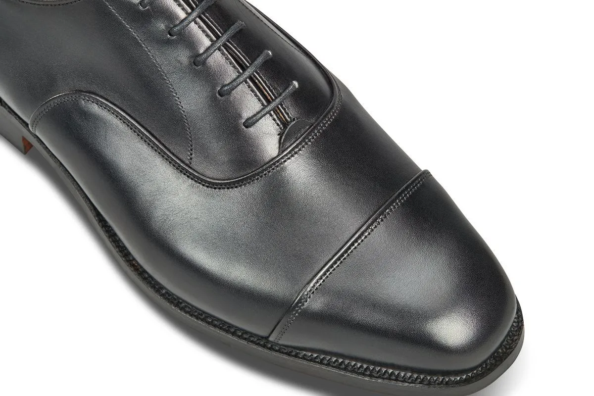 Regent Plain Toecap Oxford Town Shoe in Black Calf