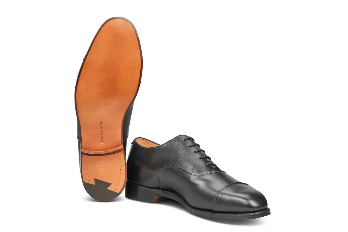 Regent Plain Toecap Oxford Town Shoe in Black Calf