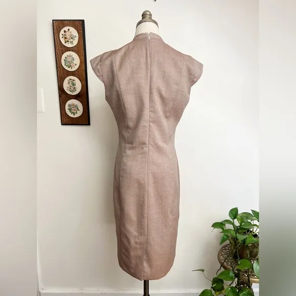 REISS Turner Fitted Shift Dress in Burnt Rose size 8