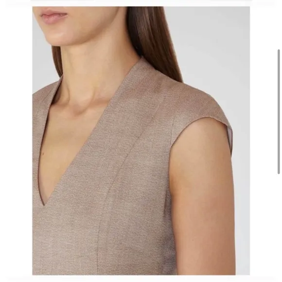 REISS Turner Fitted Shift Dress in Burnt Rose size 8