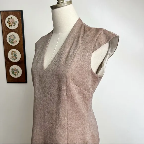 REISS Turner Fitted Shift Dress in Burnt Rose size 8