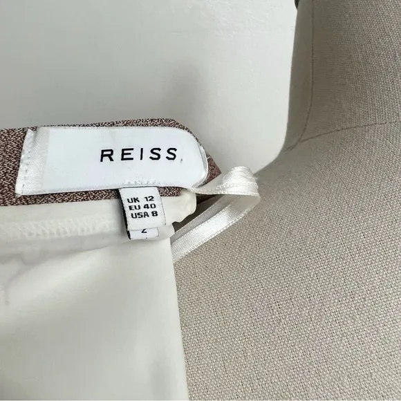 REISS Turner Fitted Shift Dress in Burnt Rose size 8