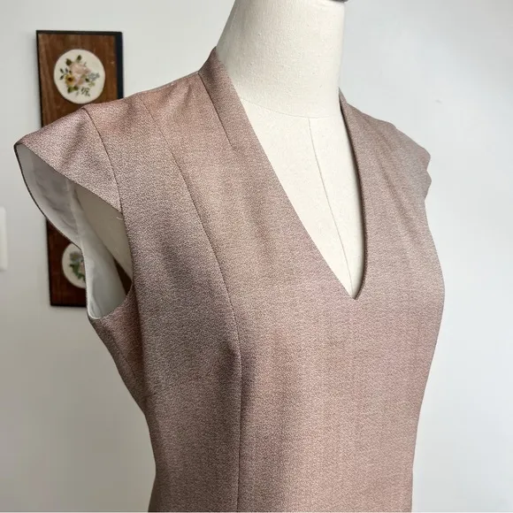 REISS Turner Fitted Shift Dress in Burnt Rose size 8