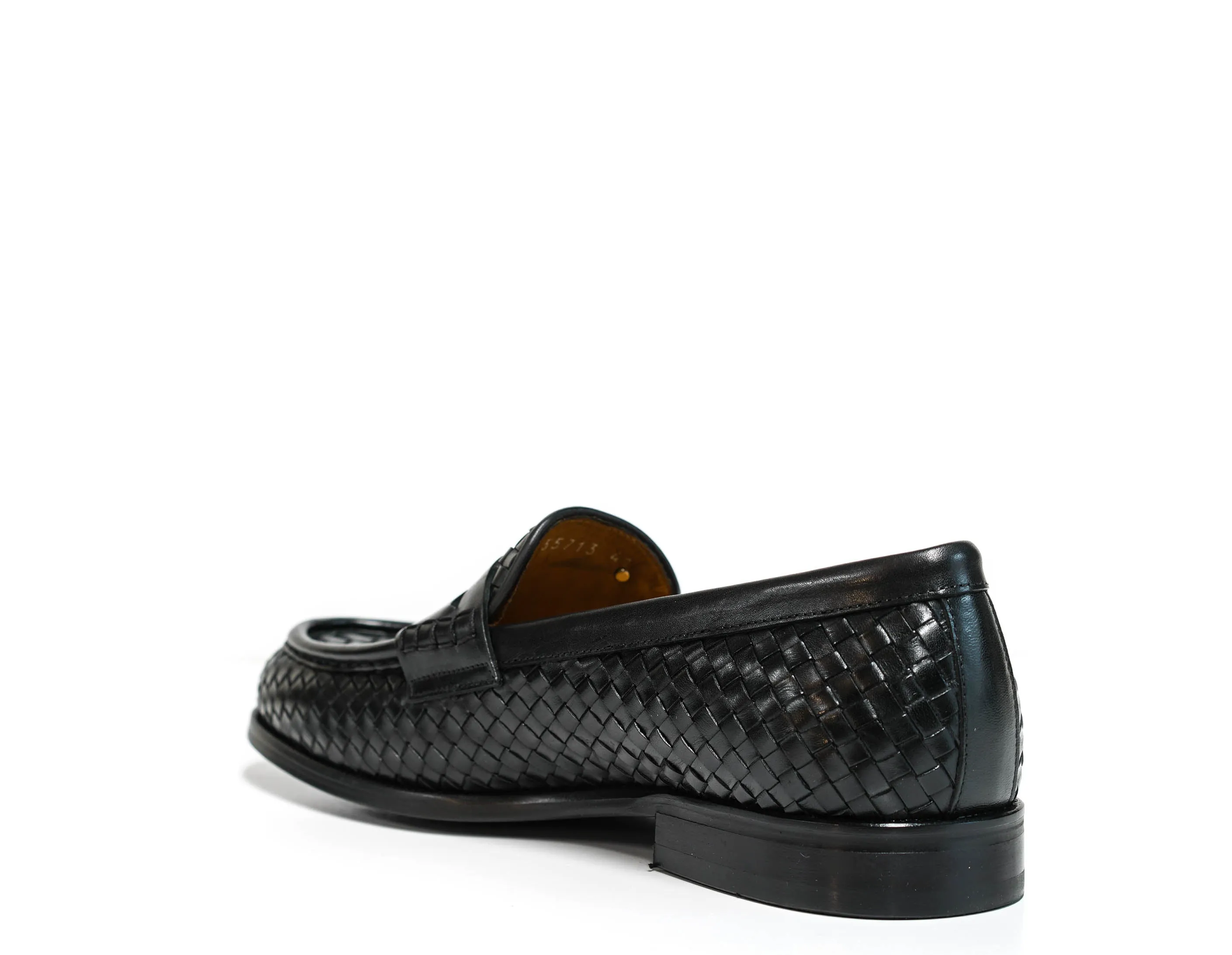 Roberto Serpentini Men's Black Woven Leather Loafer 55713 40% OFF