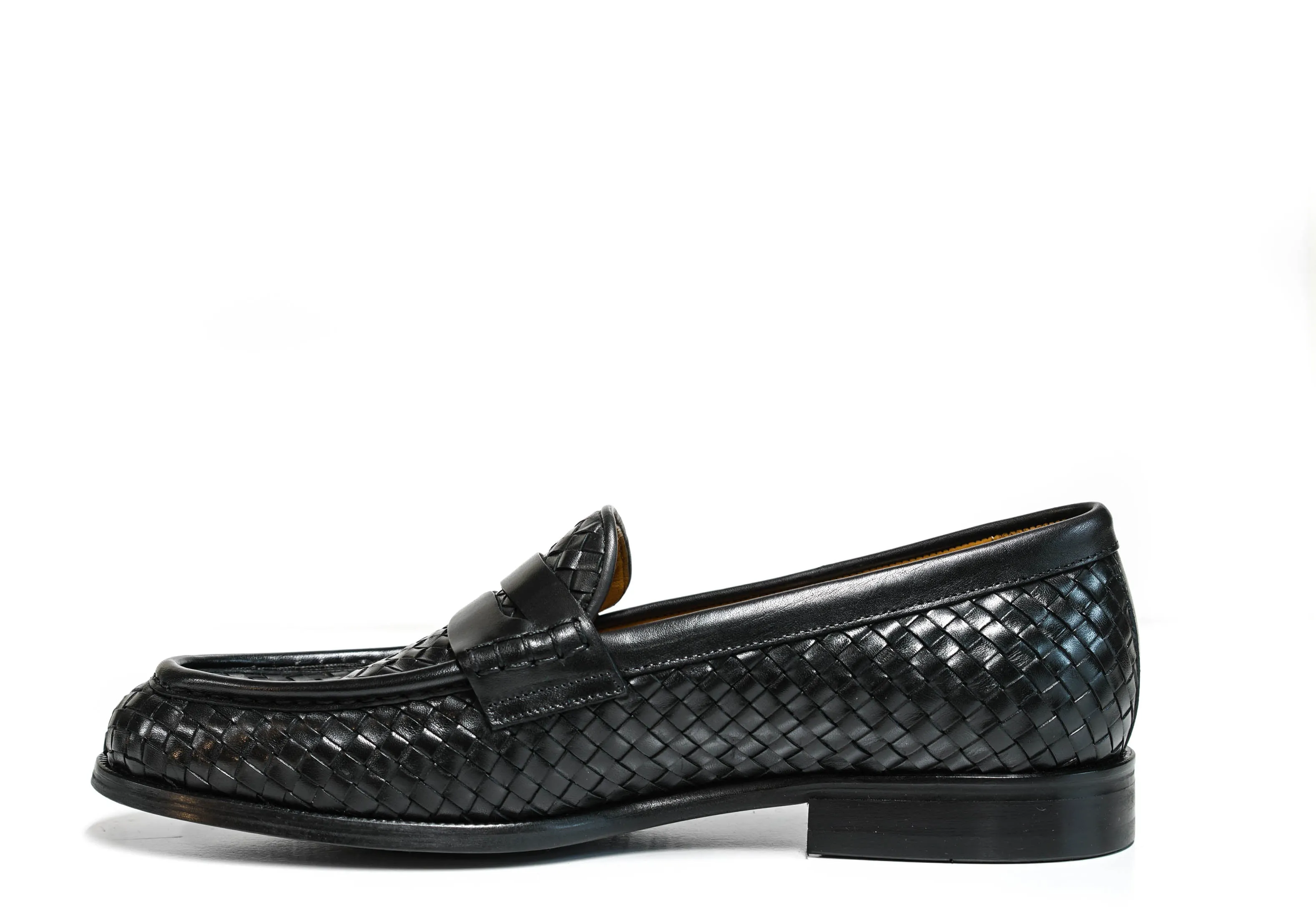 Roberto Serpentini Men's Black Woven Leather Loafer 55713 40% OFF