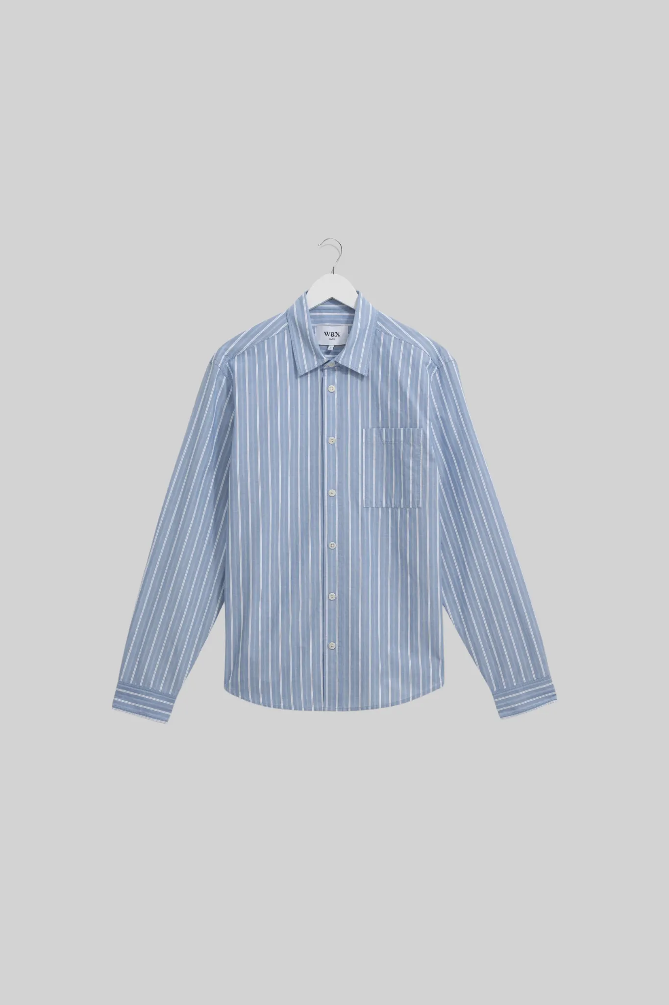ROVE LS POPLIN STRIPE SHIRT - BLUE