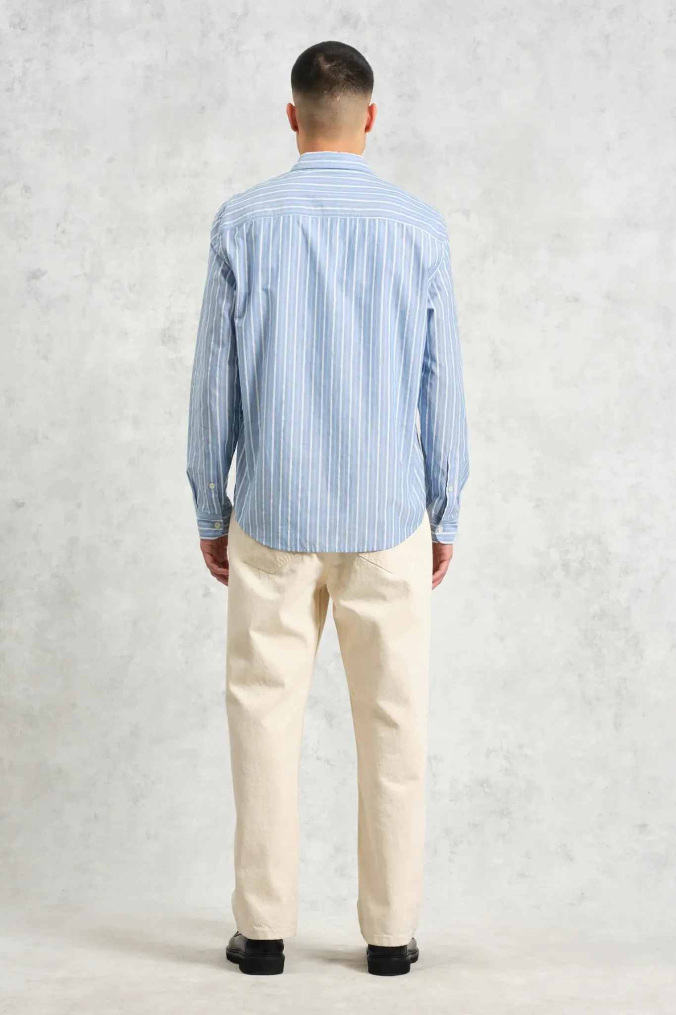 ROVE LS POPLIN STRIPE SHIRT - BLUE