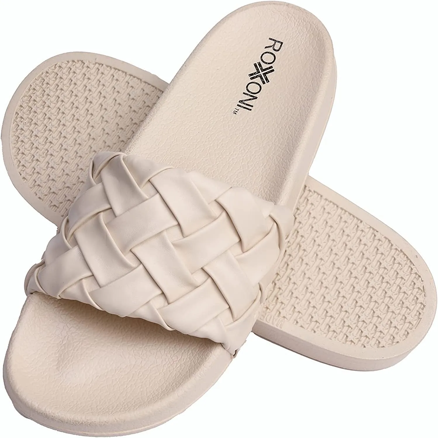 Roxoni Trendy Slides for Women – Comfort & Unmatched Luxury – Stylish Braided Strap Pattern