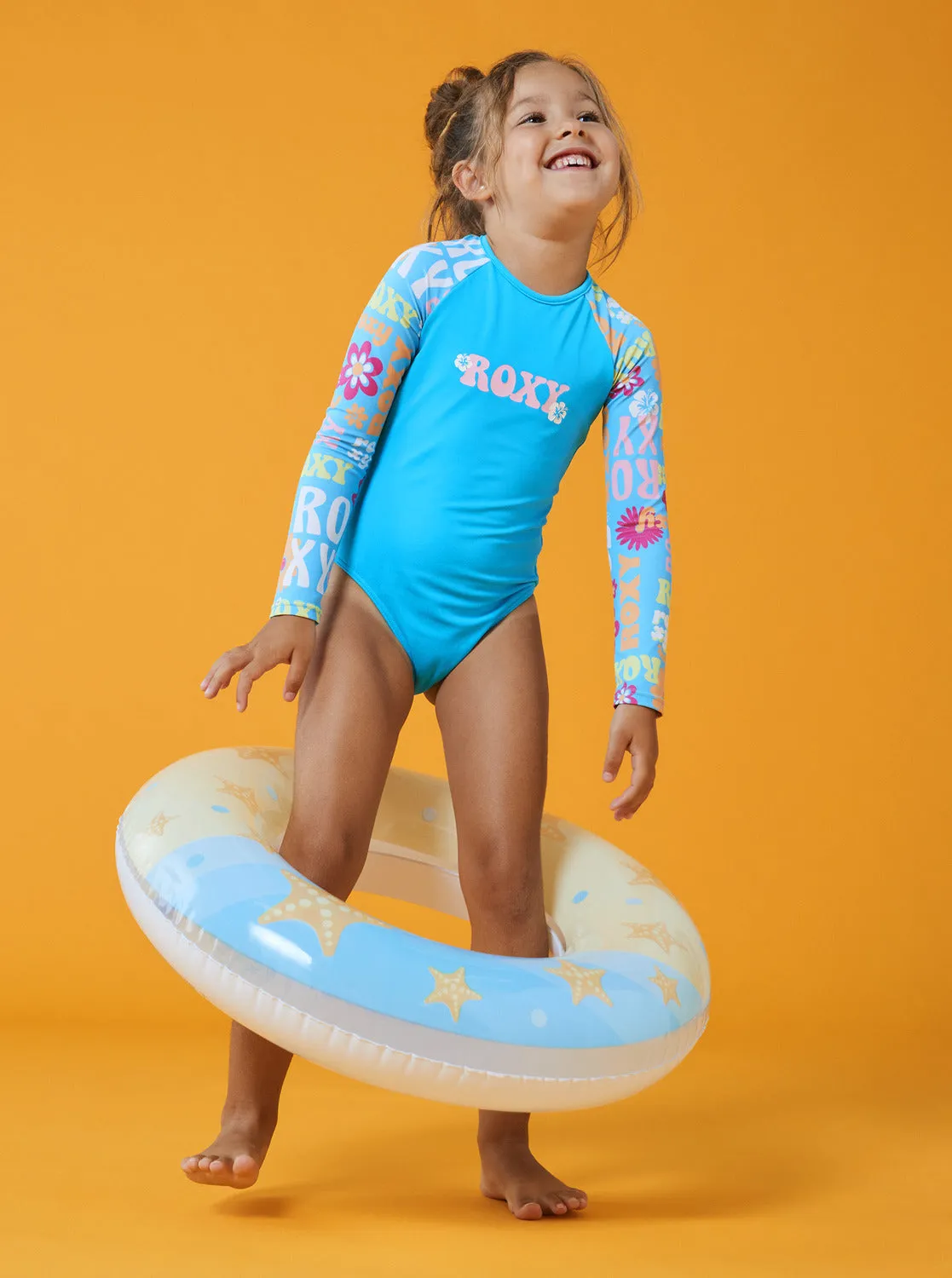 Roxy Girls Flower Vintage Power Long Sleeve One-Piece Rashguard