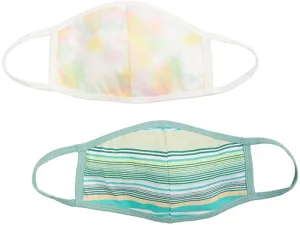 Roxy Womens Reversible Face Masks 2 Pack - Brook Green