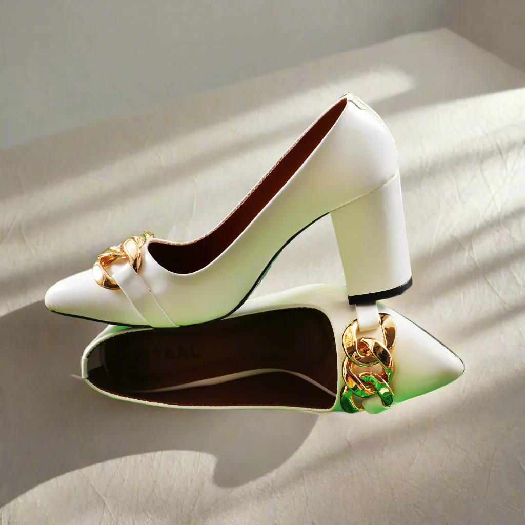 Shackle-II White women court shoes