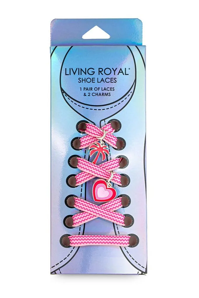 Shoelaces w/ Charms Set | Pink Waves