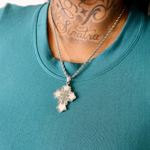 Silver Ornate Cross Necklace