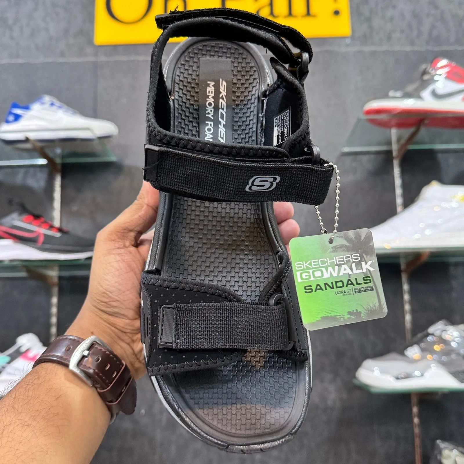 Sketchers Dlux’Trekker Sandal-Black/Grey-Strap