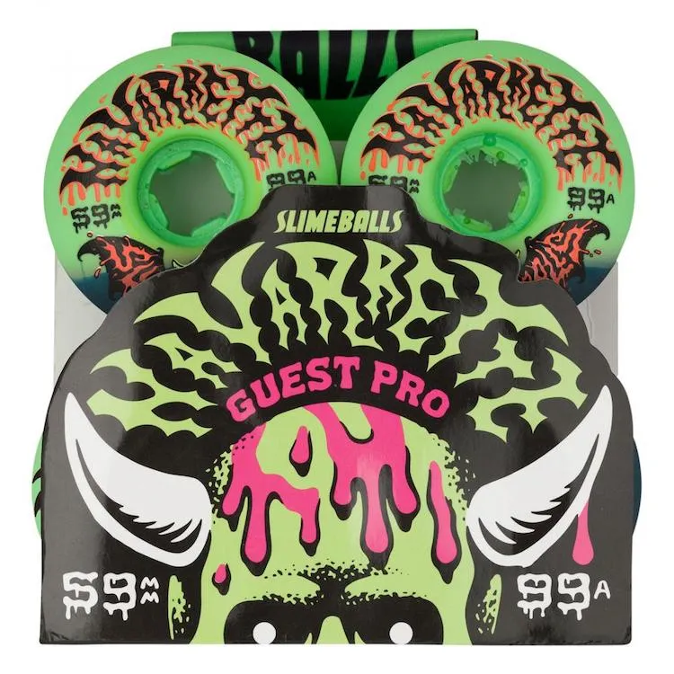 Slime Ball Wheels Navarrette Speed Balls Green/Black Skateboard Wheels 99a 59mm