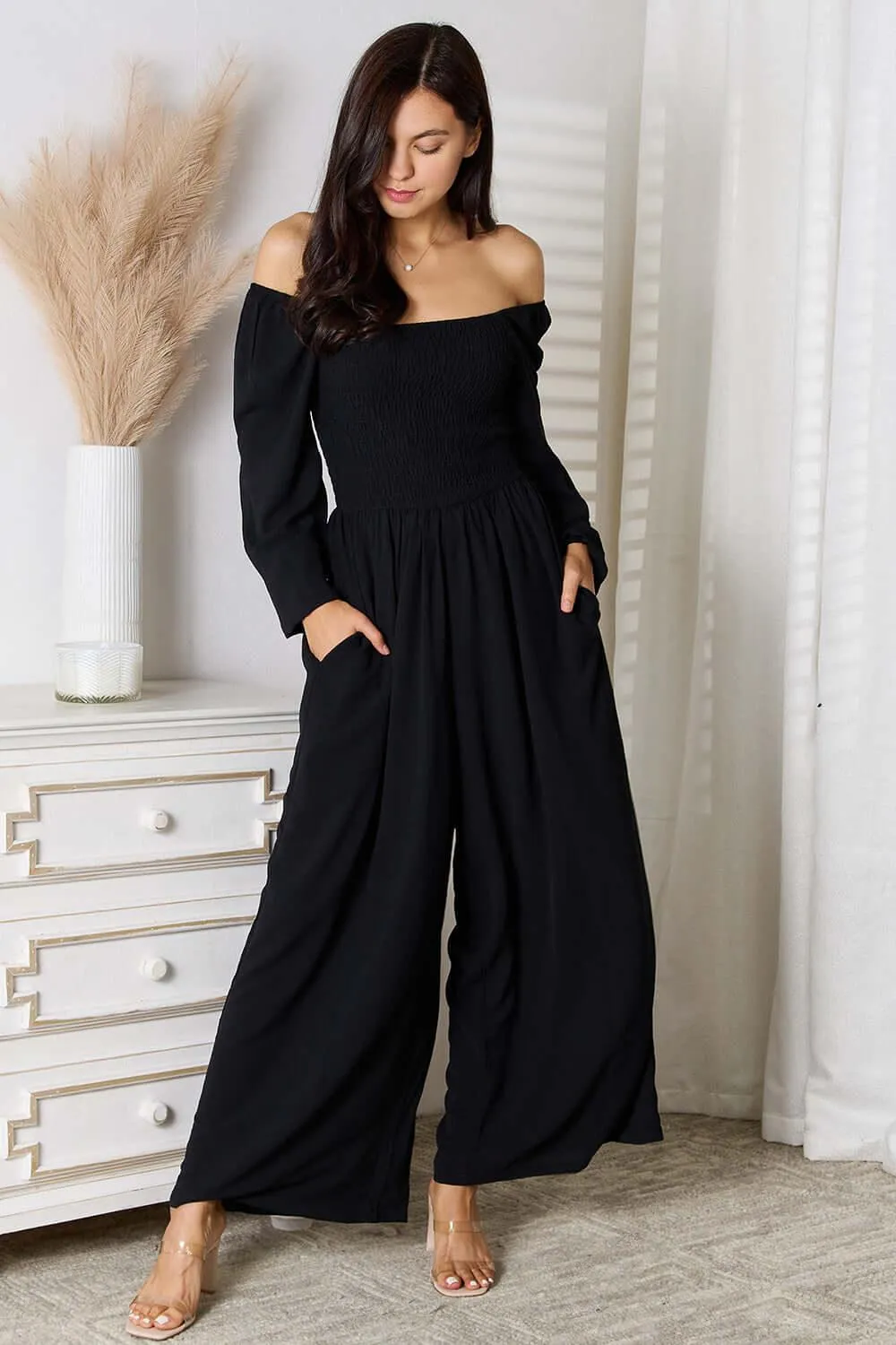 Square Neck Jumpsuit with Pockets – Versatile & Comfortable