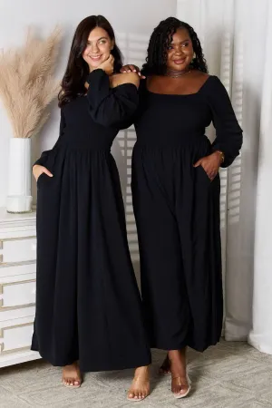 Square Neck Jumpsuit with Pockets – Versatile & Comfortable