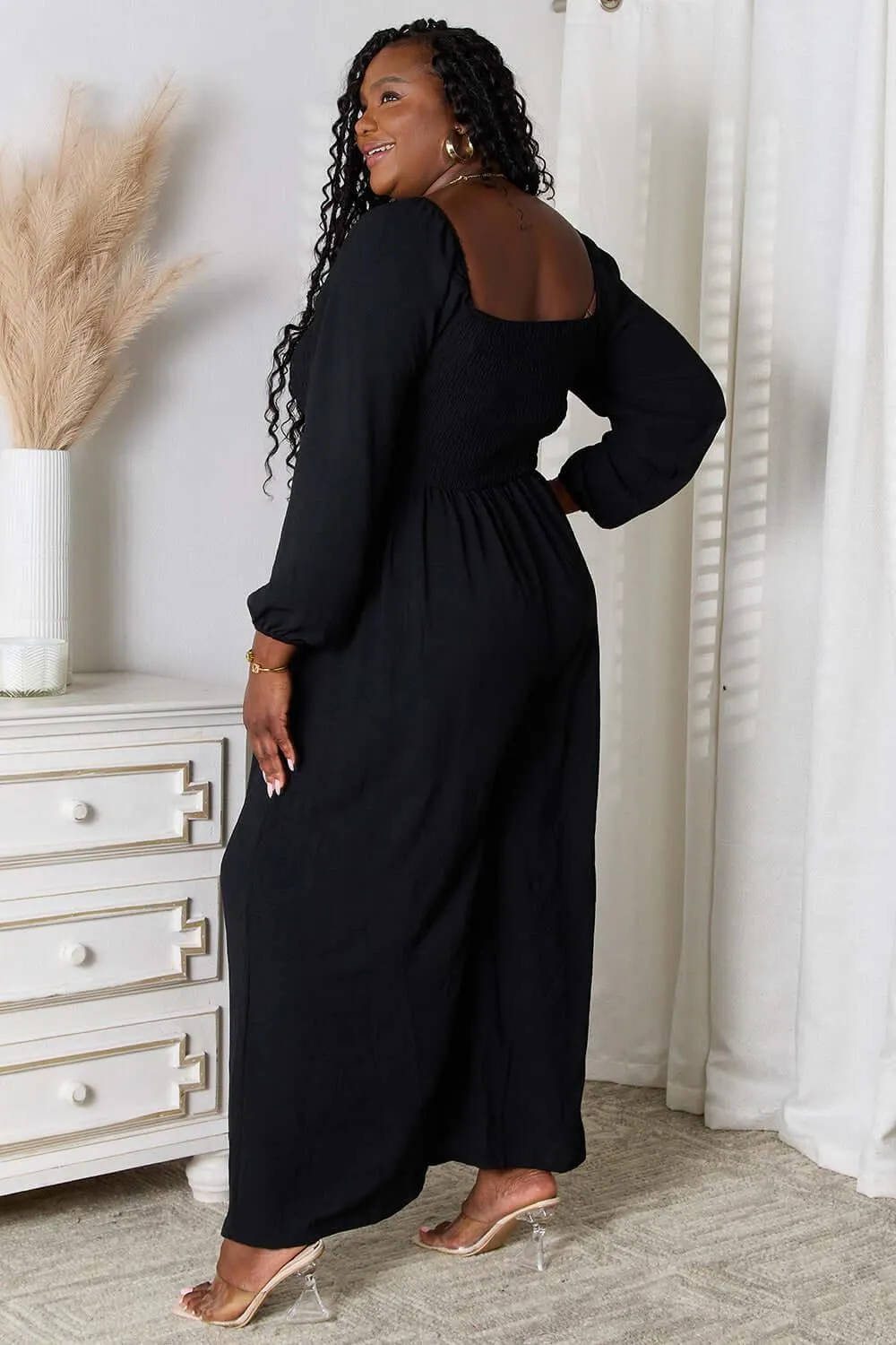 Square Neck Jumpsuit with Pockets – Versatile & Comfortable
